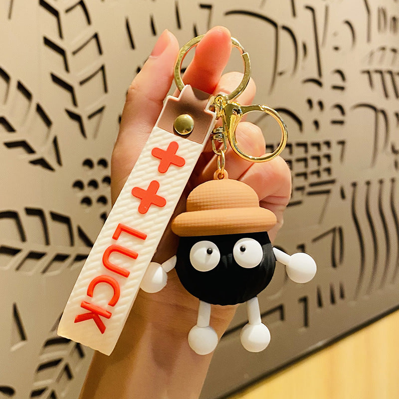 Wholesale Silicone Small Coal Ball Keychain